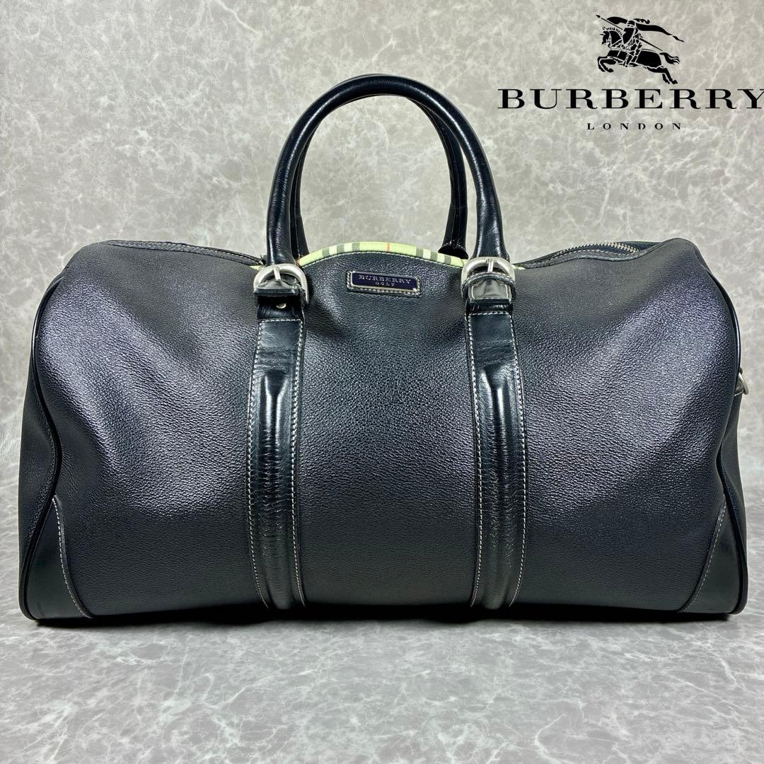 Burberry golf バーバリー ボストンバッグ ノバチェック 黒ブラック