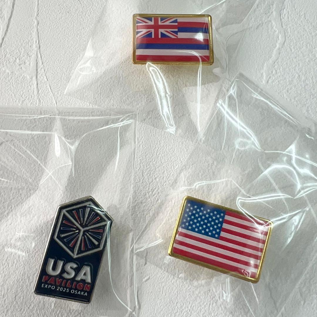 【非売品】大阪関西万博2025 USA パビリオン アメリカ館 ピンバッジ3点