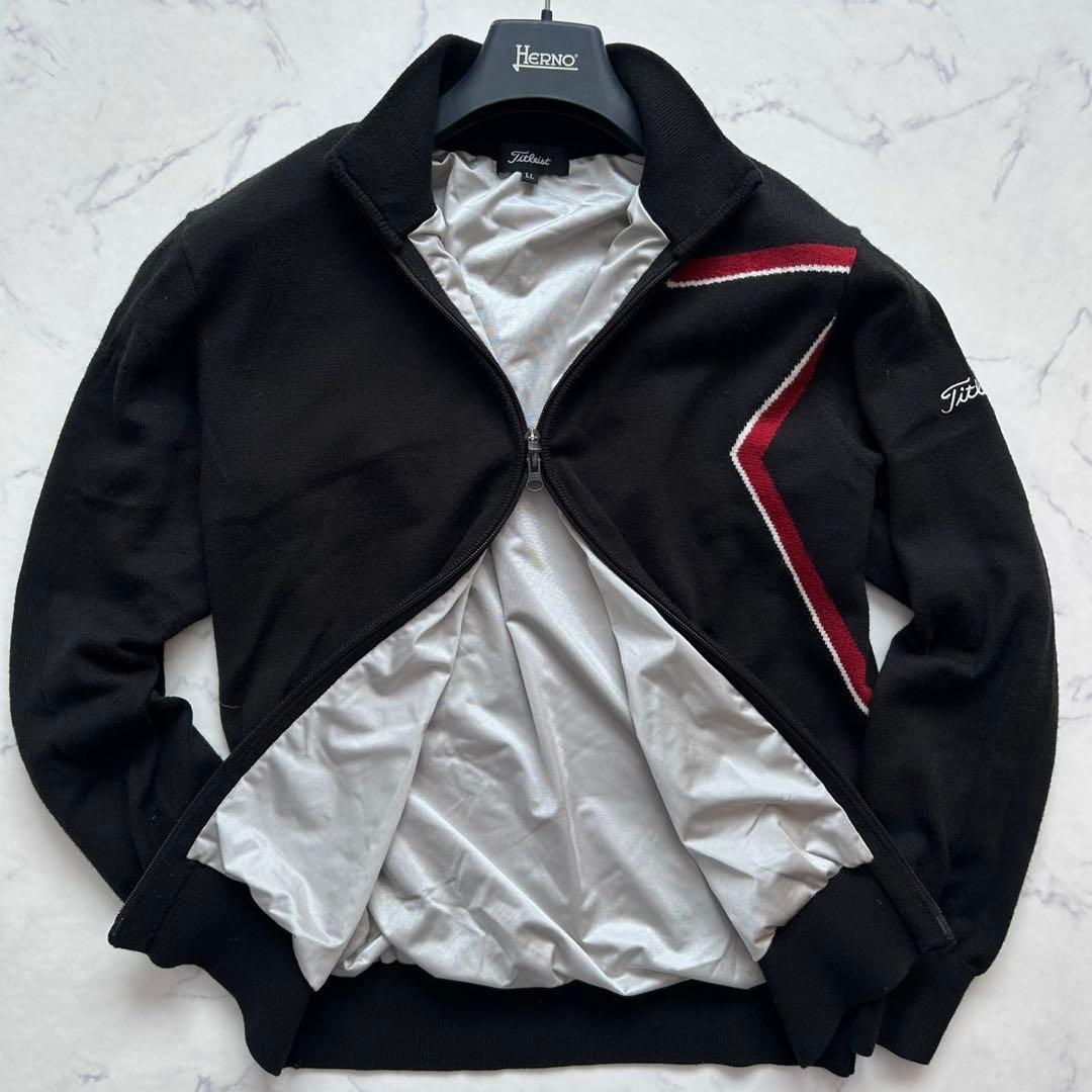 XL 美品 タイトリスト ブルゾン ジャンパー ジャケット ダブルジップ 黒