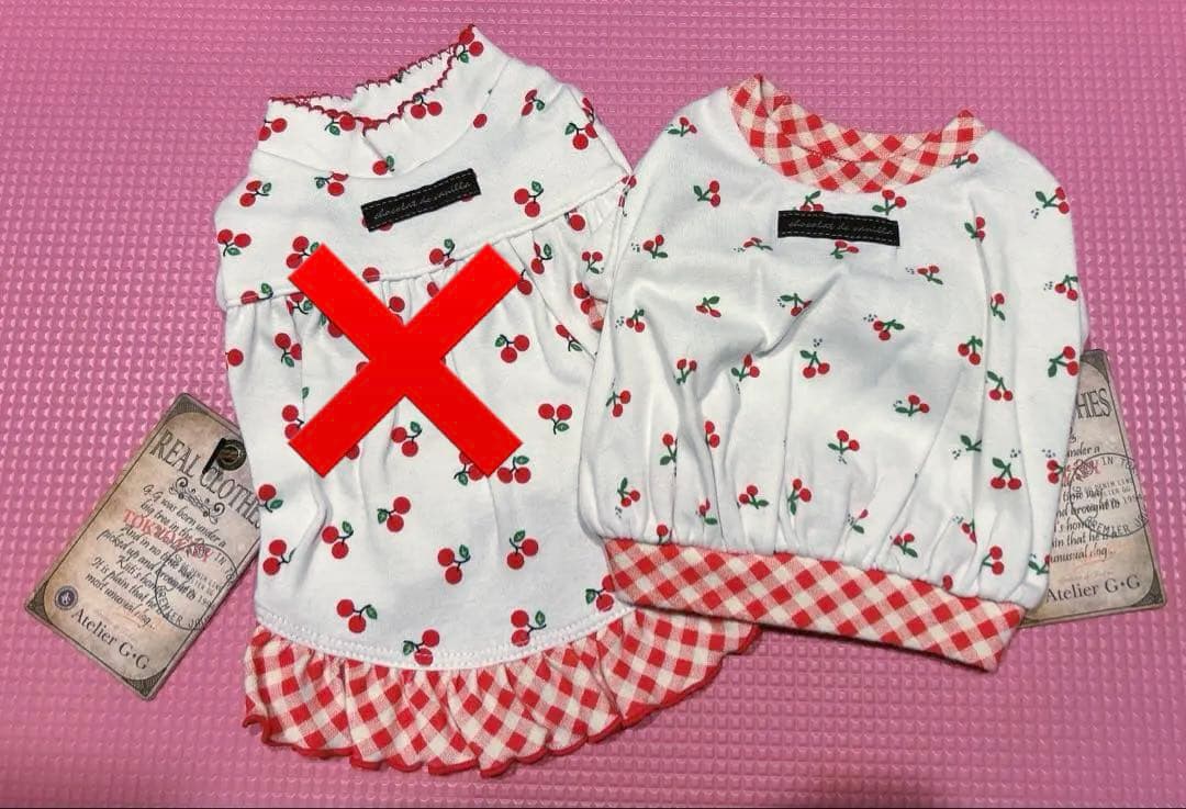 アトリエgg★チェリー柄パフTシャツ19ハーフ★ateliergg