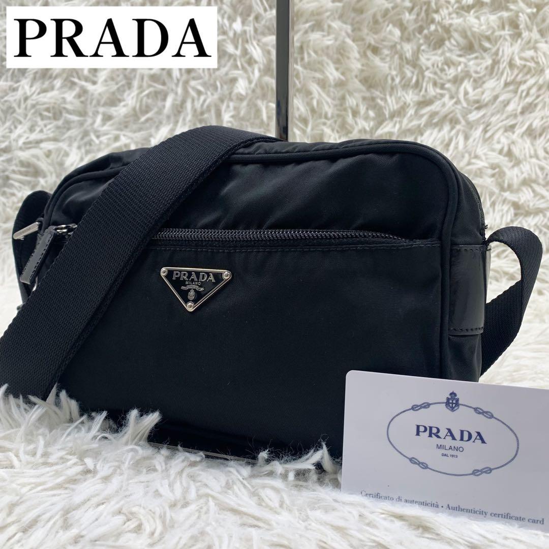 【✨極美品✨】プラダ カメラバッグ 三角ロゴ ナイロン レザー ブラック