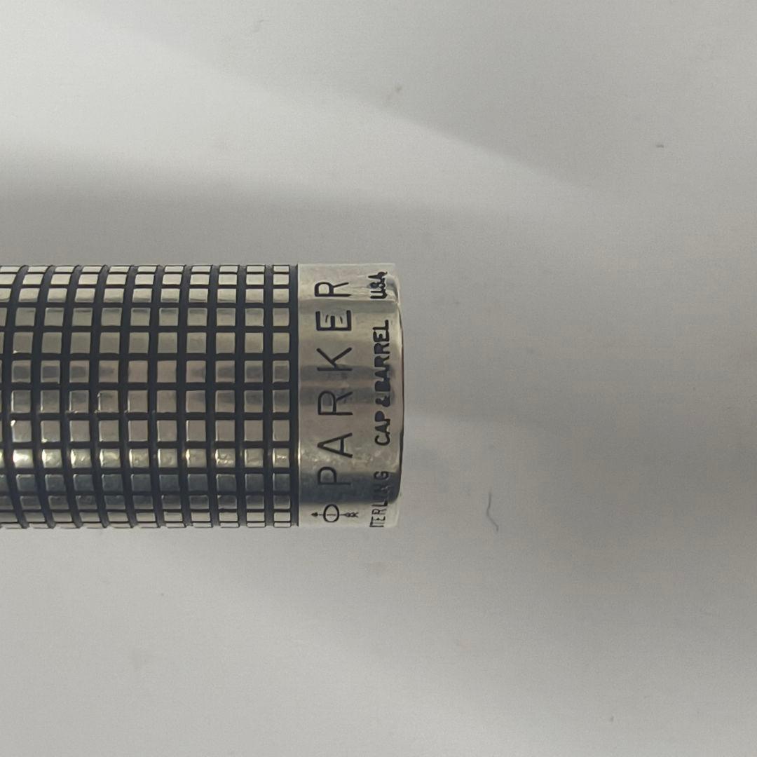 Parker ペン先14Kゴールド　チェック柄 万年筆 スターリングシルバー