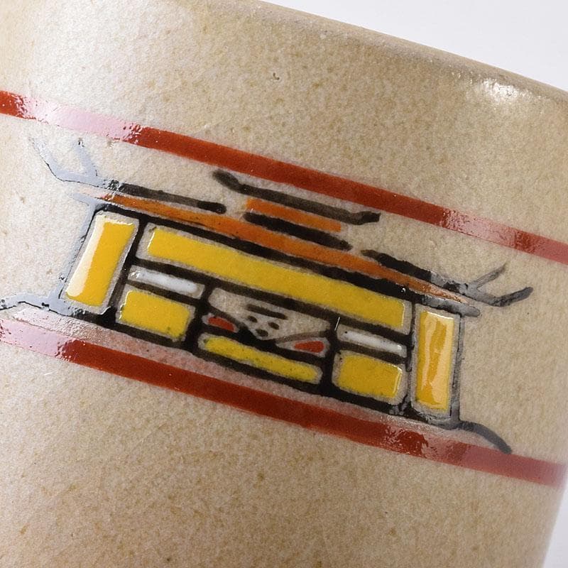 茶道具　赤膚焼　赤膚山元窯　七代　古瀬堯三昨　奈良絵　蓋置　共布共箱　V8206