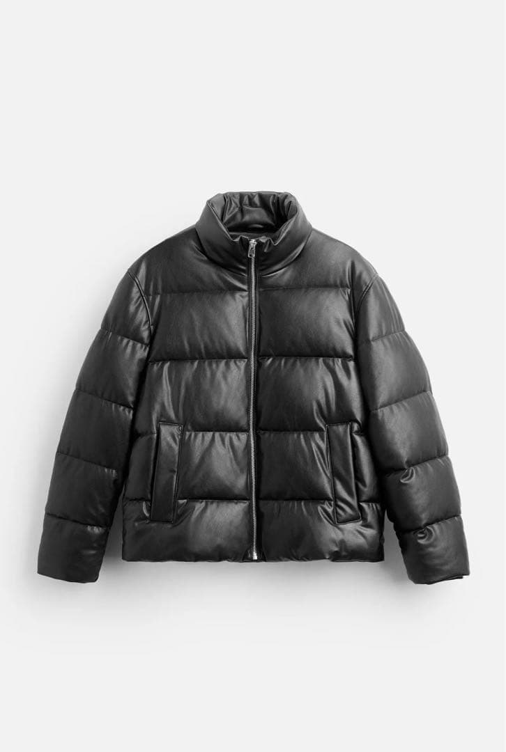 ZARA ザラ　フェイクレザーダウンジャケット