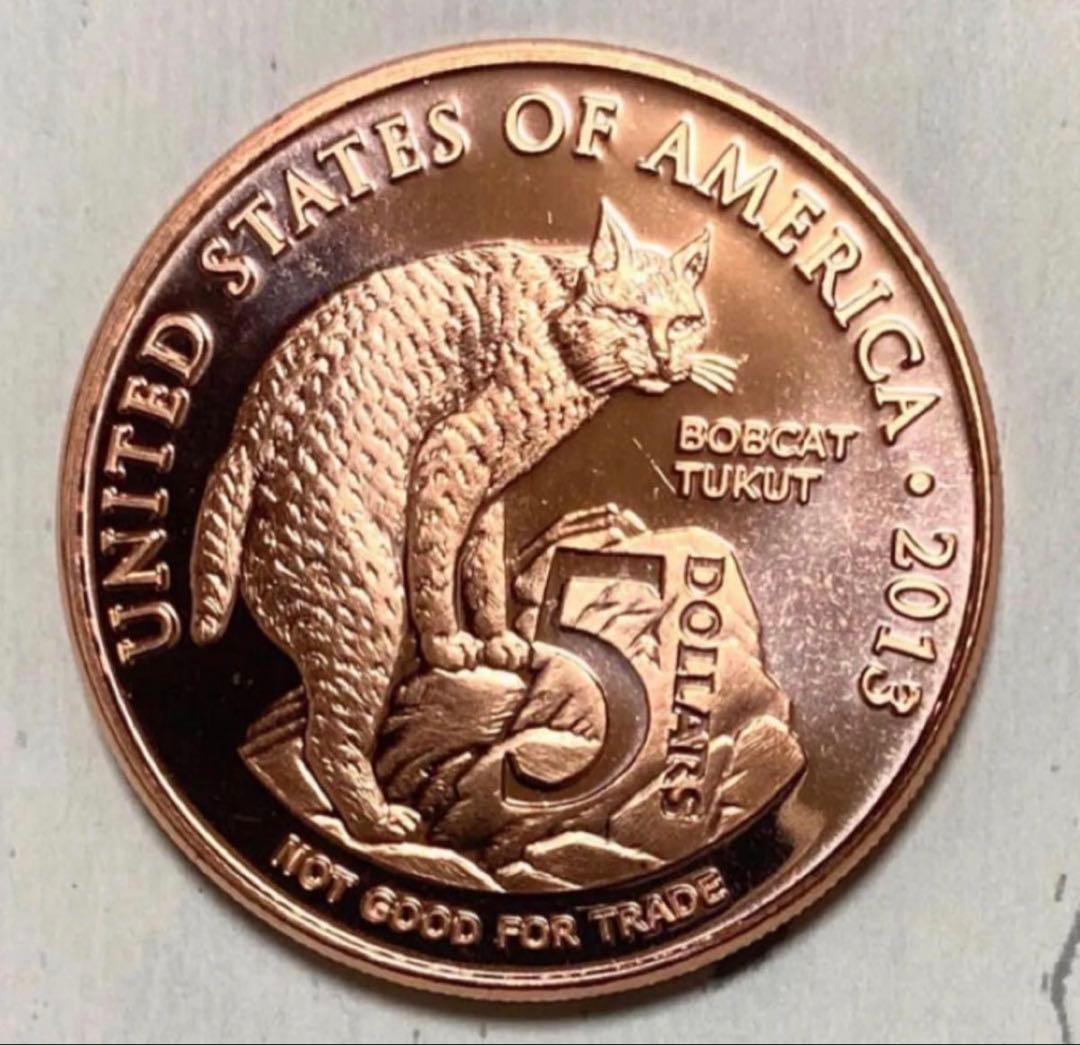 【４枚おまとめ】ネイティブ アメリカン コヨーテ&ヤマネコ 銅貨 純銅.999