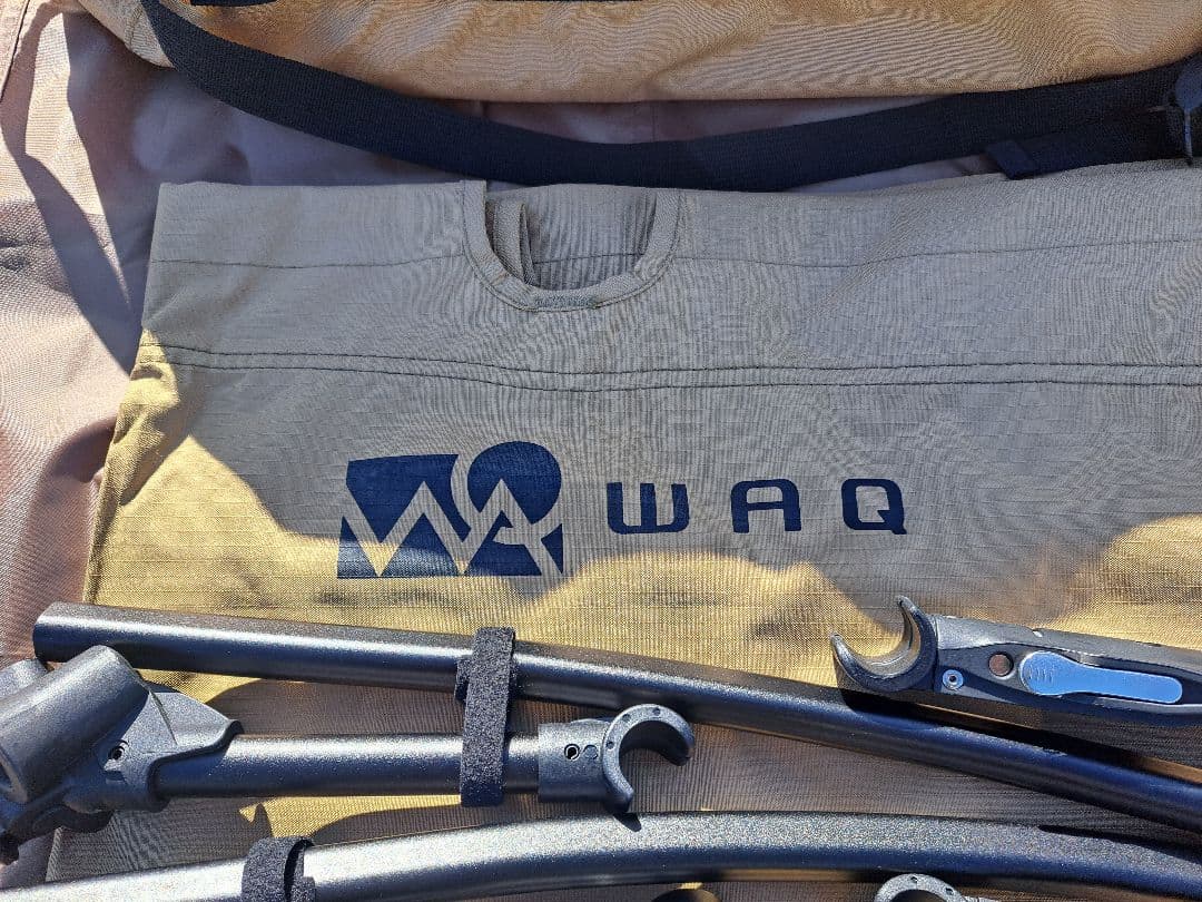 【美品】WAQ 2WAY フォールディングコット　オリーブ&タン　2個セット販売