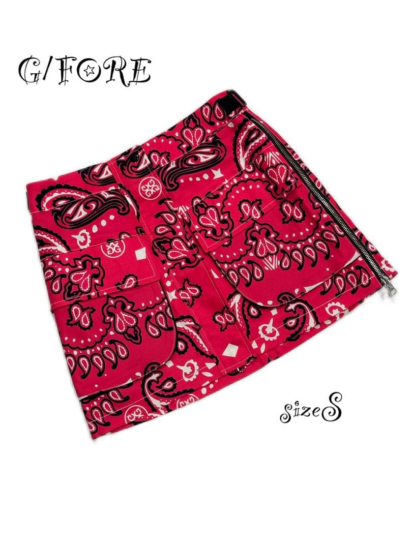 1点のみG/FORE ジーフォアフロントジッパースカートピンクsizeS