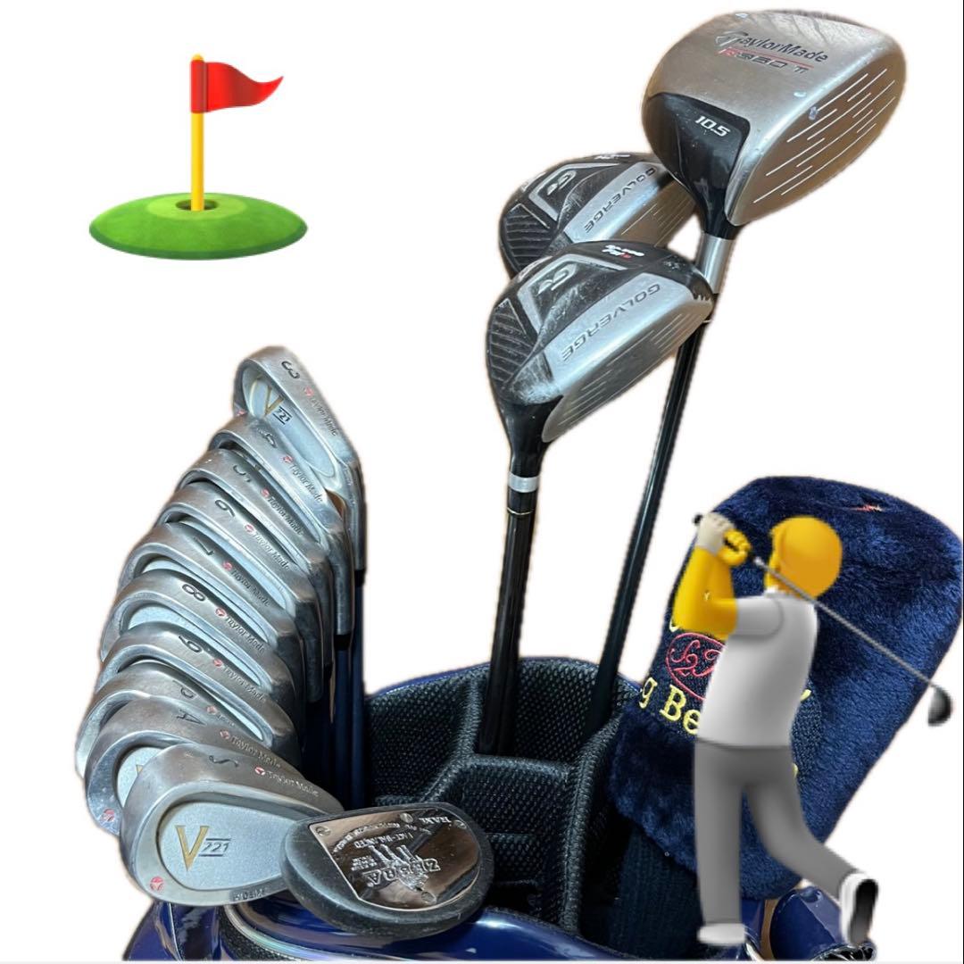 【TaylorMade】ゴルフクラブ14本 フルセット メンズ キャディバッグ付