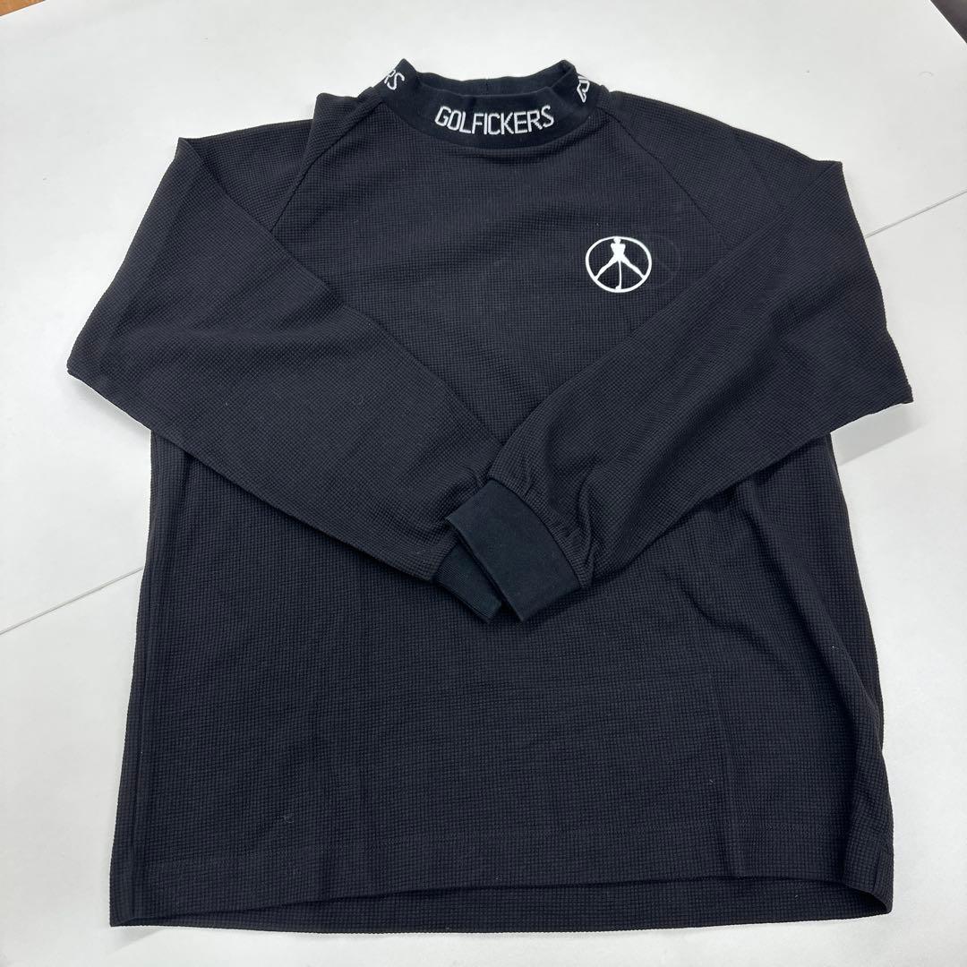 Golfickers ブラック 長袖モックネックシャツ　2XL