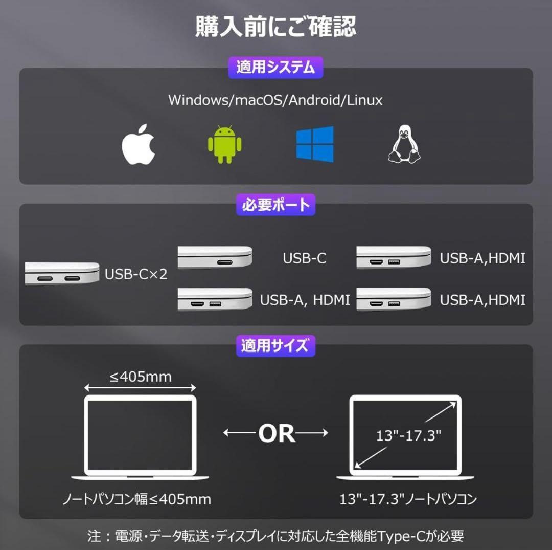 【未使用品】Kwumsy S2 二画面折りたたみモニター