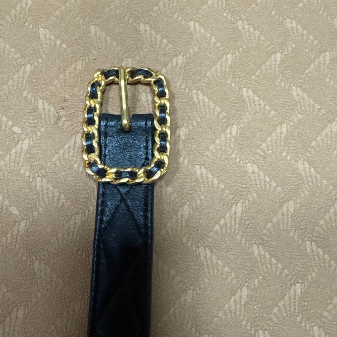 CHANEL ブラック キルティングベルト