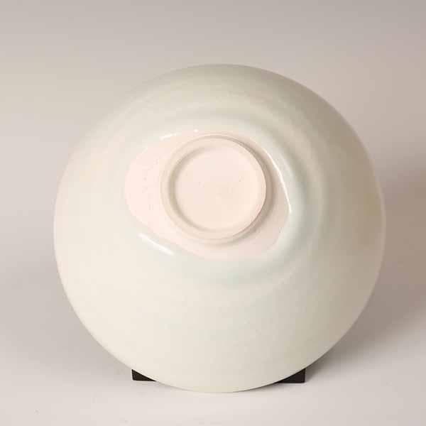 茶碗　塚本司郎　白磁　平茶椀　【茶道具・陶器】