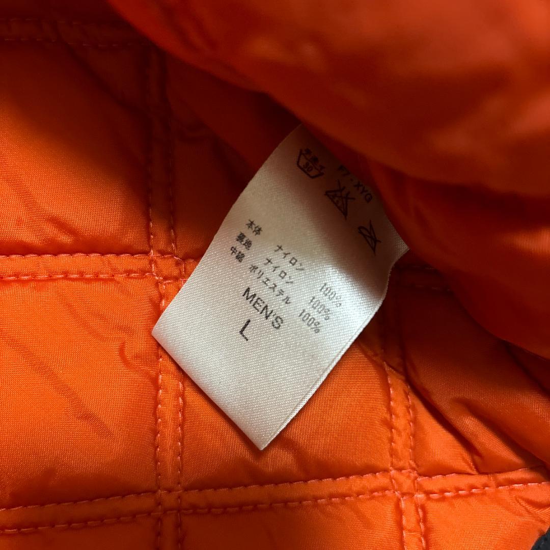 90s NIKE ベンチコート ロング 黒 青 スオッシュ L 中綿 古着