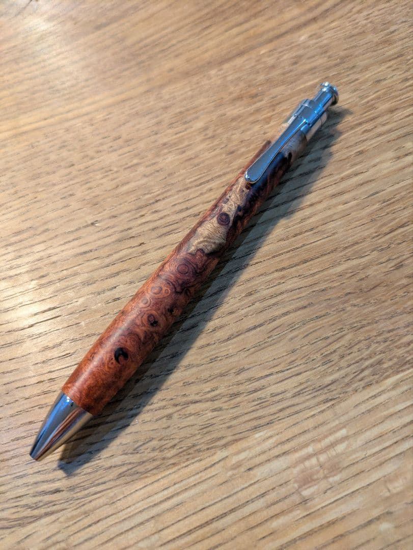 お値下げ可能！工房楔 花梨瘤紅白 ボールペン G2リフィルつき おまけつき