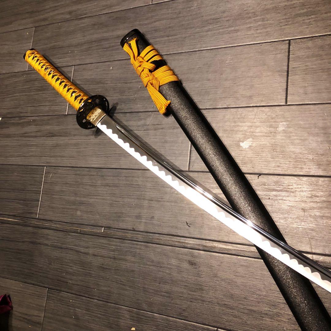 専用　模造刀　居合刀　樋入り刀身　橙金拵え　亜合金刀身　名刀