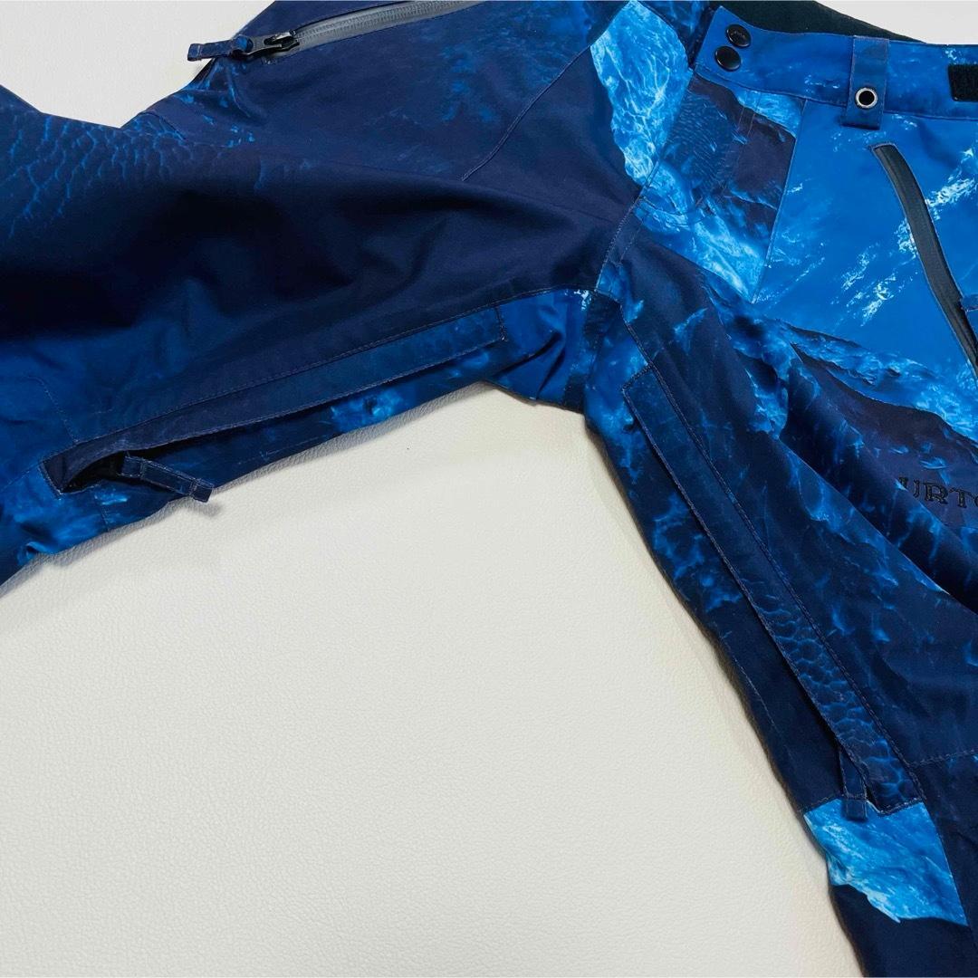 6625【美品】バートン　パンツ　ゴアテックス　総柄　キッズM ブルー スノボ
