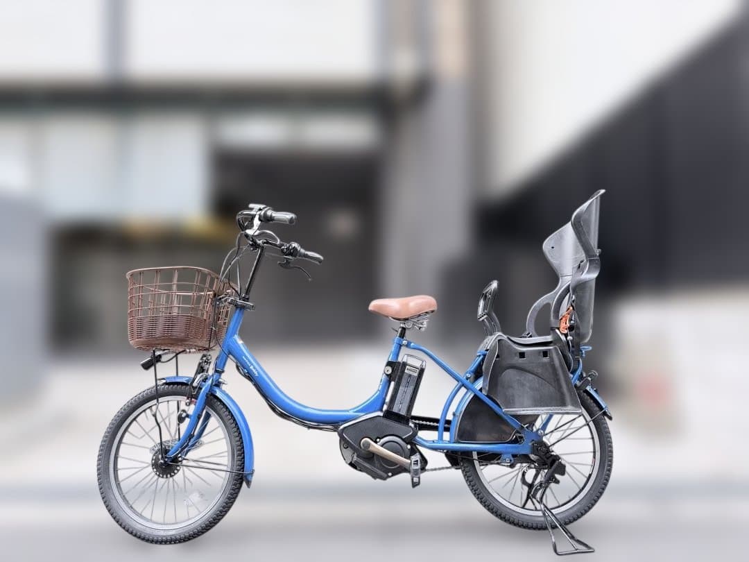 大阪府　子供乗せ　ヤマハ　電動アシスト自転車 チャイルドシート付き 青