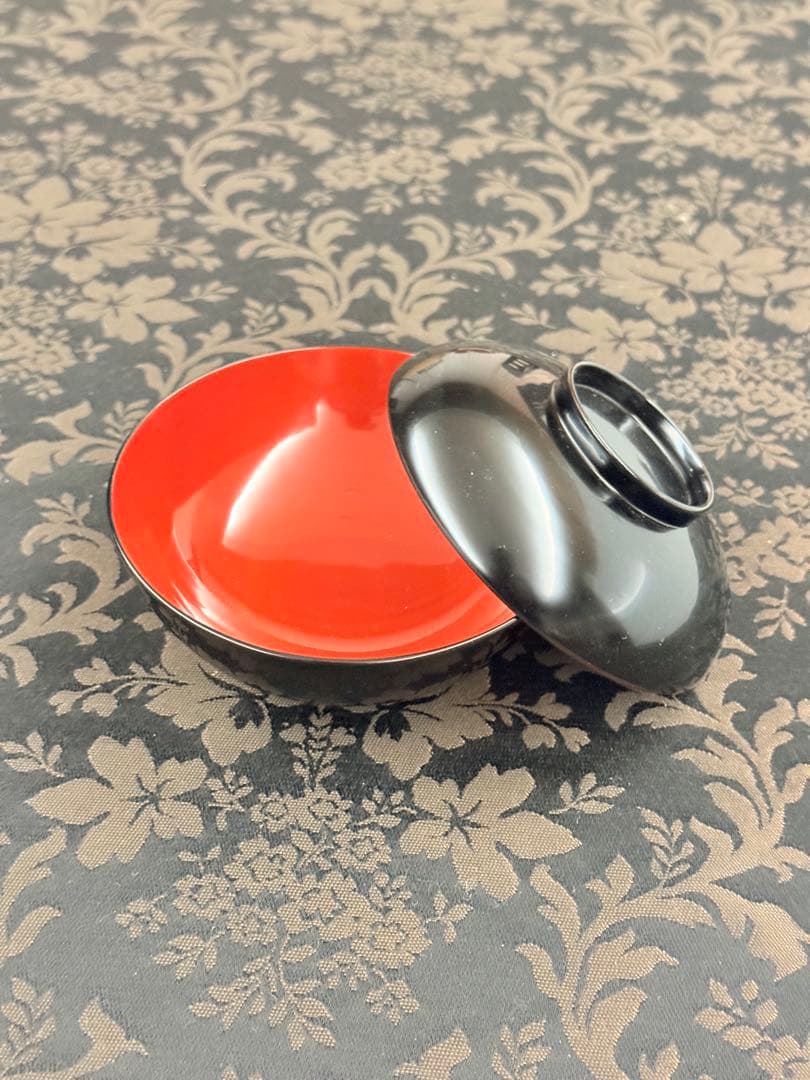 越前漆器　無地　木製　祝膳　黒内朱