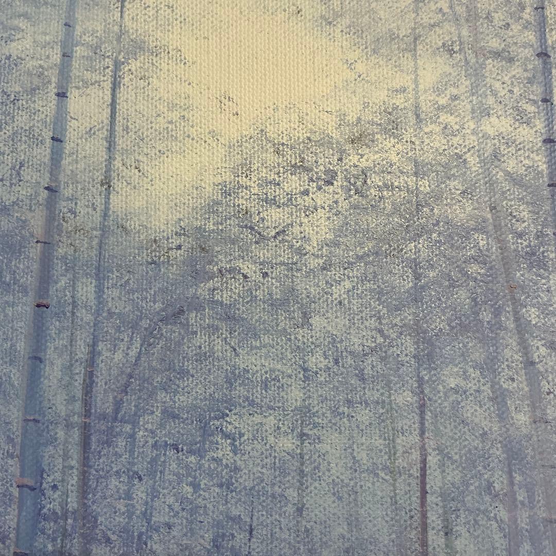 絵画・額縁・油絵・山本裕之・竹林・F4号・美術品・インテリア・雑貨