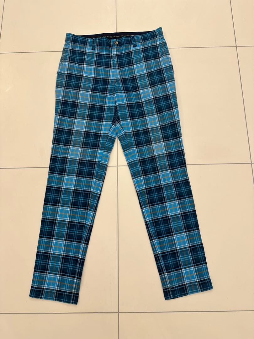 マンシングウェア　Munsingwear　青系　 タータンチェック パンツ