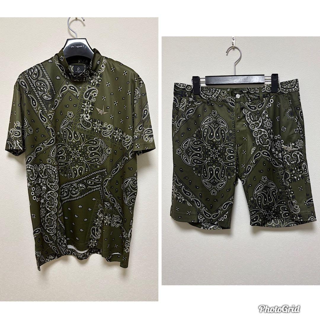 新品1PIU1UGUALE3 GOLF24SSバンダナモックネックセットアップⅥ