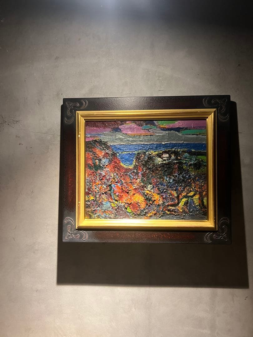 肉筆油彩画　【晩秋】印象派　風景画