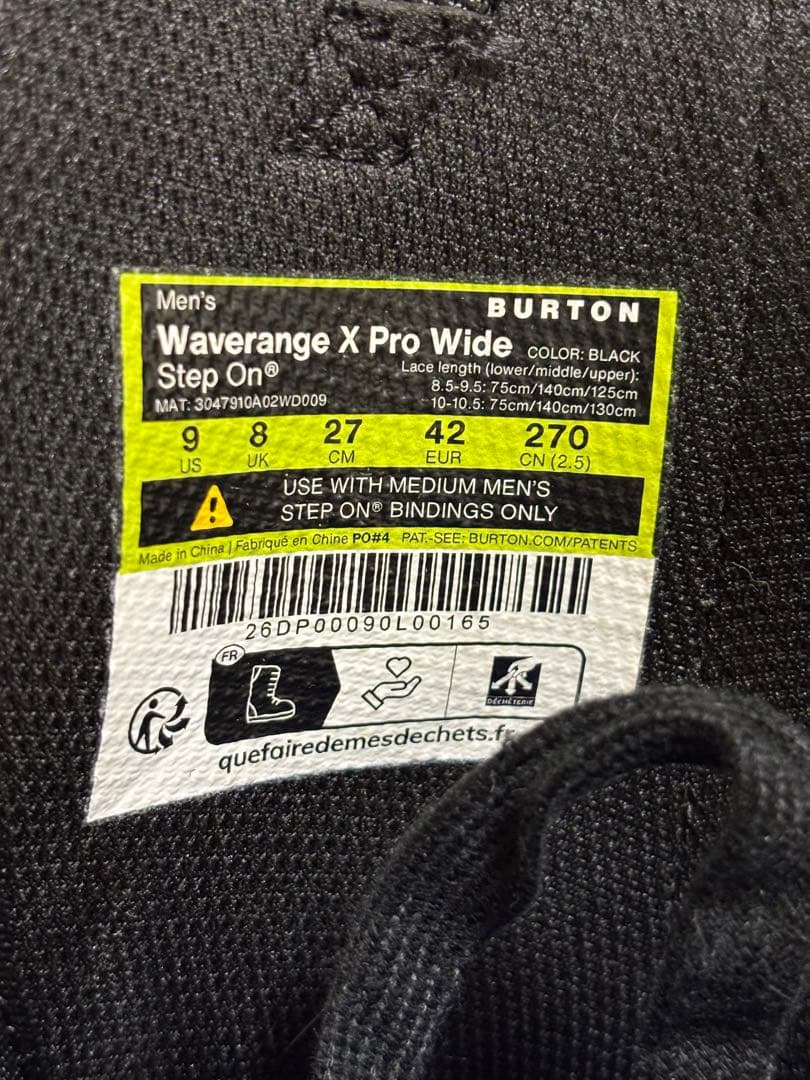 スノーボード Burton Waverange X Pro Step On 27.0cm