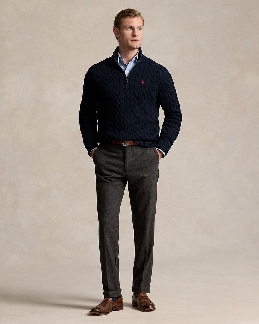 Ralph Lauren ハーフジップケーブルセーター