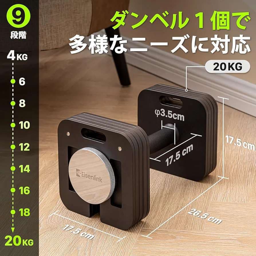 ブランドEisenlink ダンベル20kg×1個20kg×1(通常版)