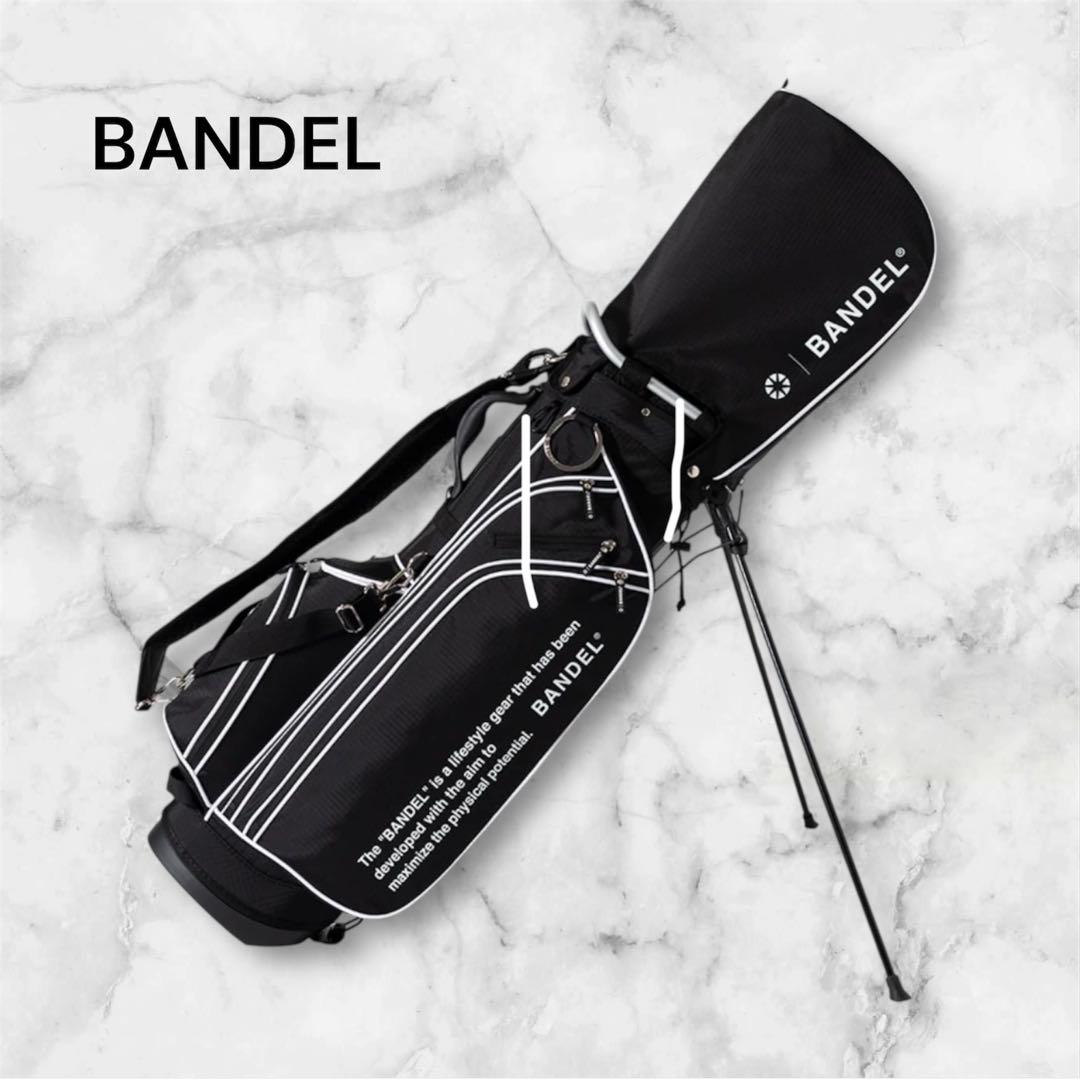 【新品・タグ付き】完売品 BANDEL キャディバッグ 黒×白 パイピング