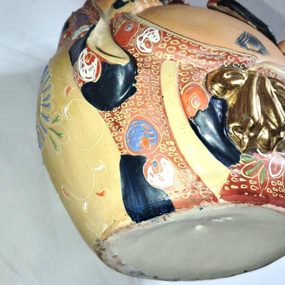 九谷焼 　布袋様　縁起物　 骨董　陶芸　 置物　 古美術　七福神　染付金彩