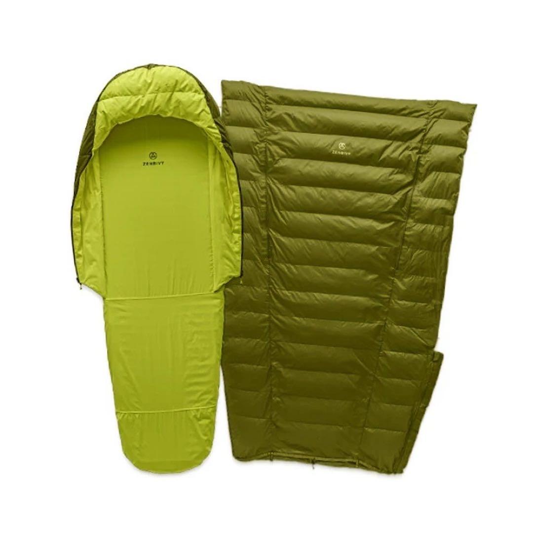 Zenbivy ベッドダウン -5℃ グリーン｜ハイブリッド寝袋 軽量コンパクト