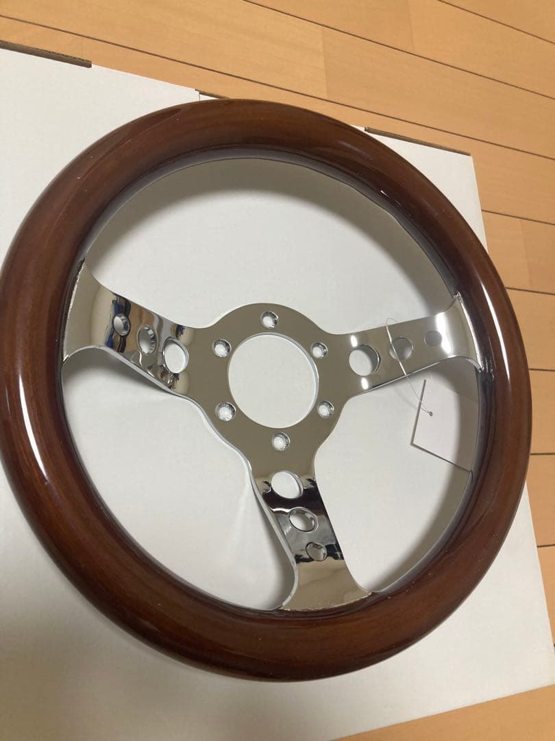 当時物 デッドストック 新品 小径ステアリング 29 パイ ウッド 29cm
