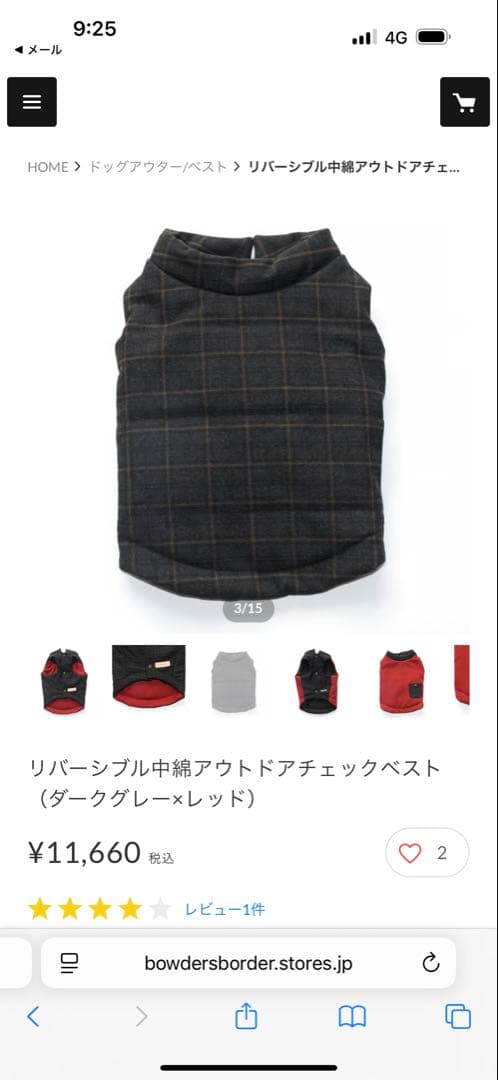 Bowders Border リバーシブルチェックベスト