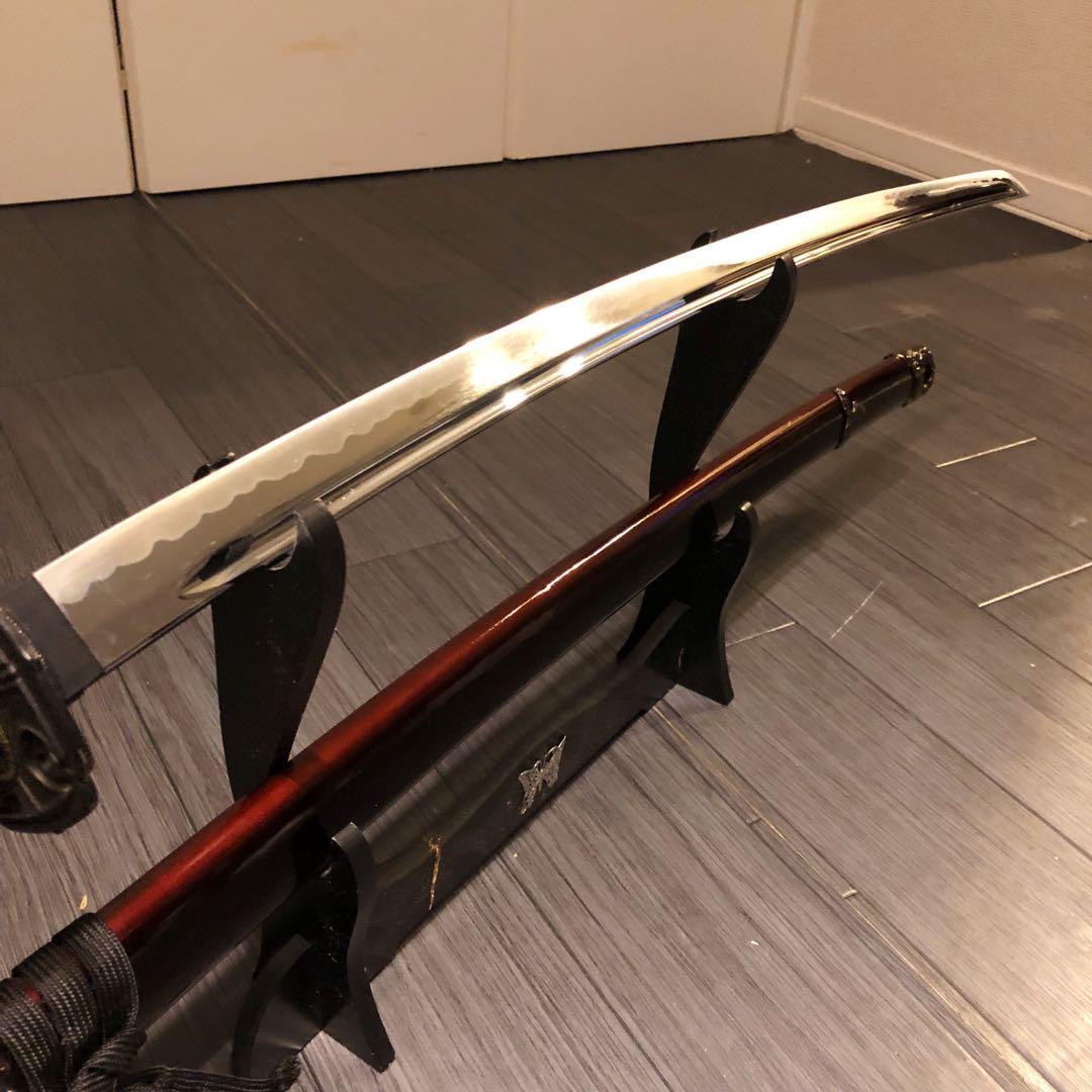 高級居合刀　高級模造刀　樋入刀身　朱拵え　合金刀身