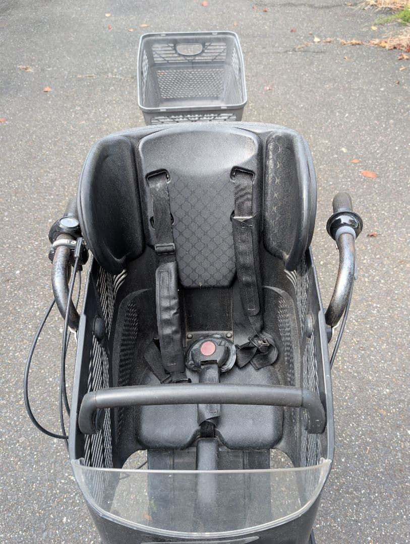 【引取限定】非電動シティサイクル チャイルドシート付 黒　ママチャリ　変速付