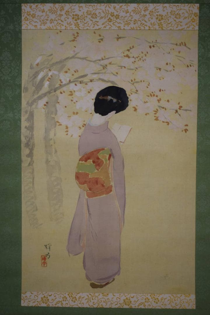 模写/池田輝方/美人画/布袋屋掛軸HG-597