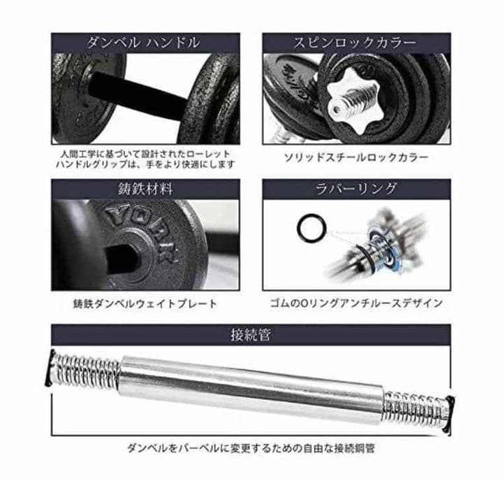【セール中】ダンベルセット30kg 筋トレ 鉄アレイ アジャスタブル