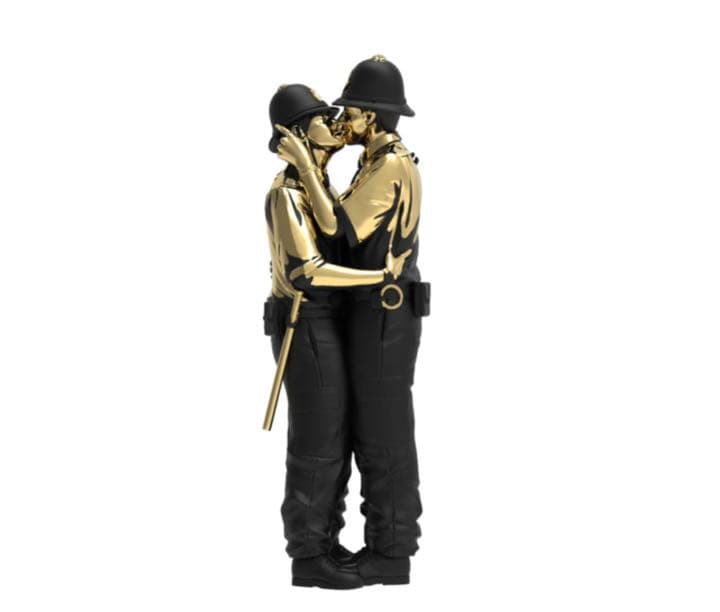限定　Banksy バンクシー　Kissing Coppers Gold