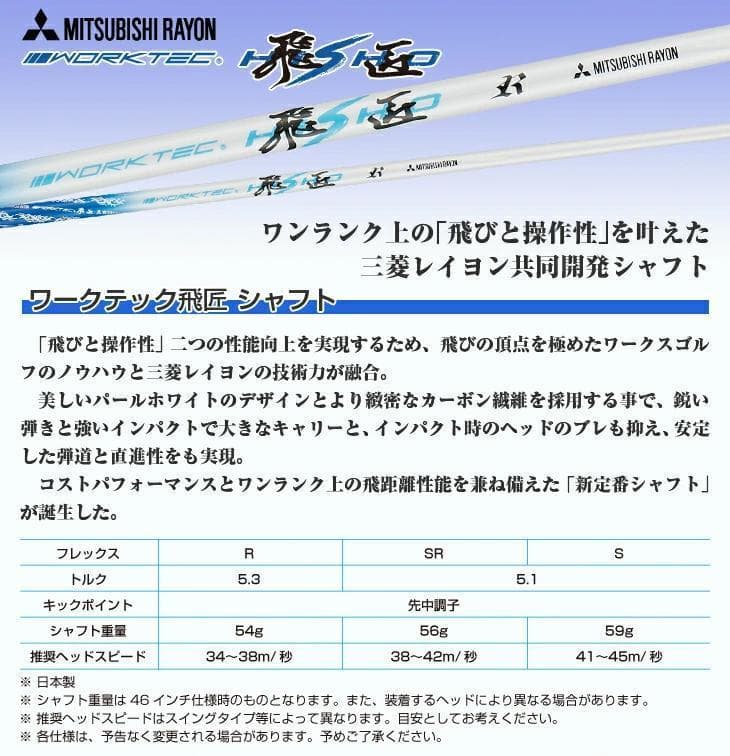 【新品】簡単　扱いやすい　ダイナミクスプレステージアイアン6本　ワークテック飛匠