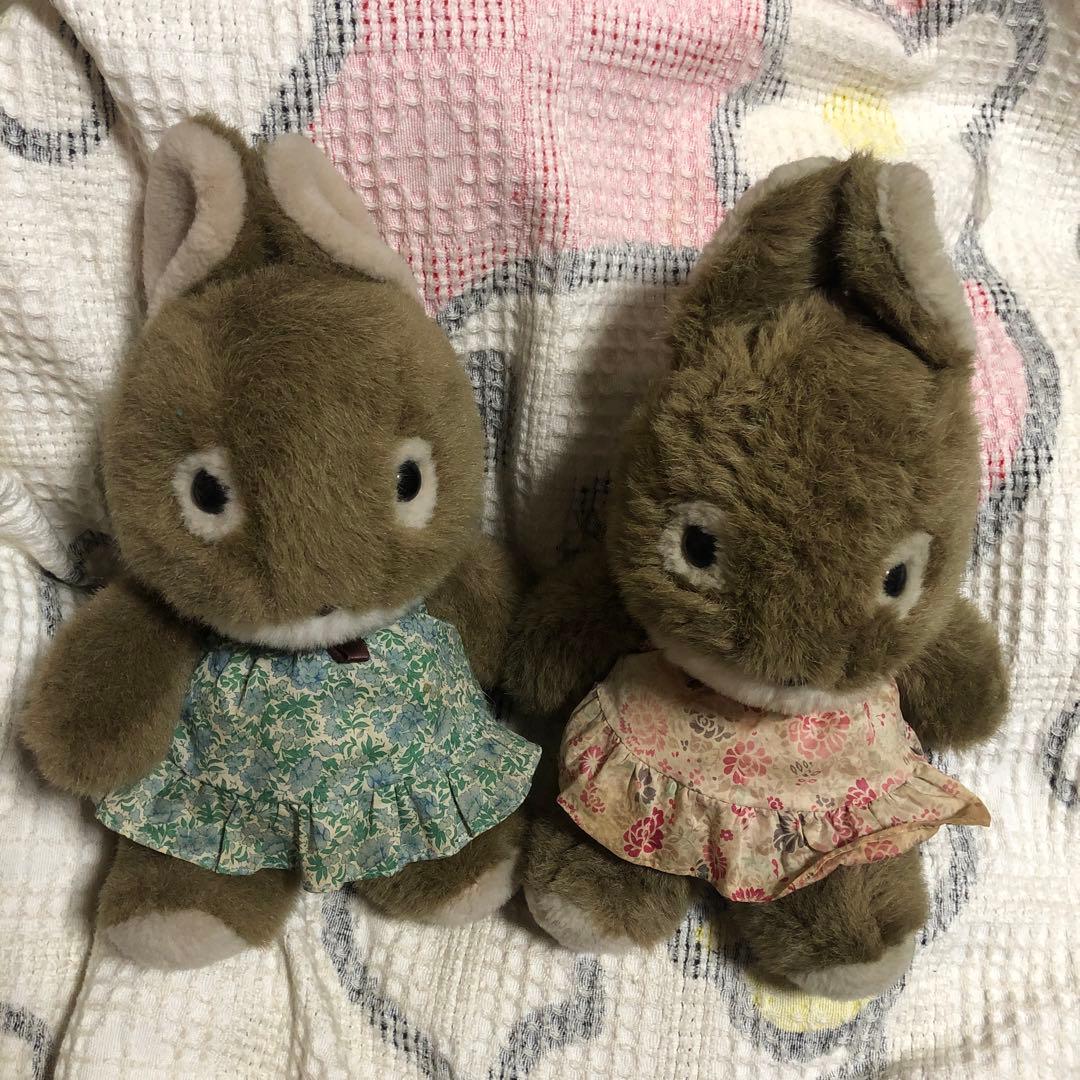 昭和レトロ　ヴィンテージ LIBERTY リバティ　うさぎ　ぬいぐるみ　2コ