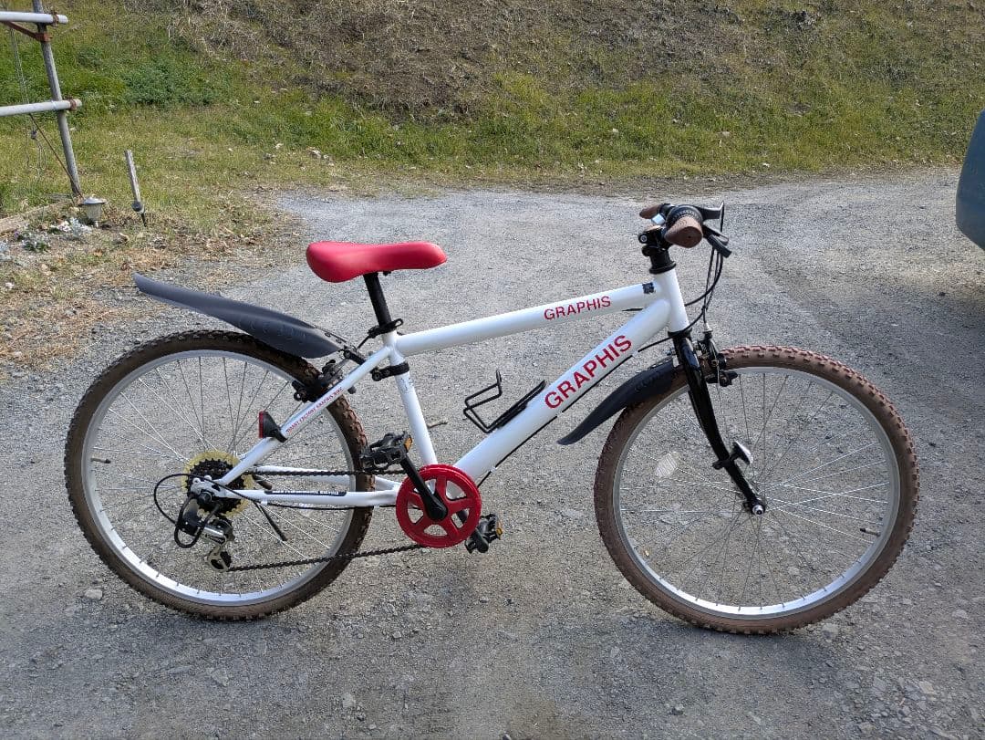 GRAPHIS 子供用24インチ自転車 ホワイト 6段ギア