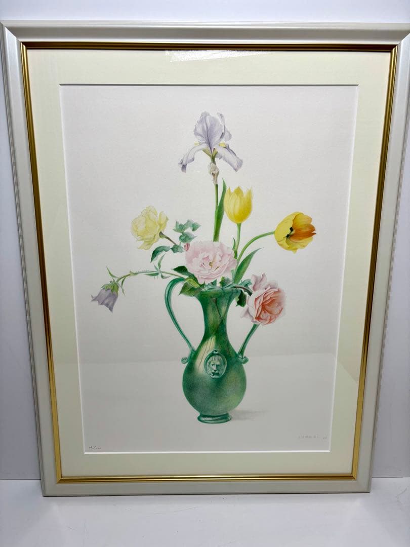 #山口健智「花」 リトグラフ 額装品 限定版86/100