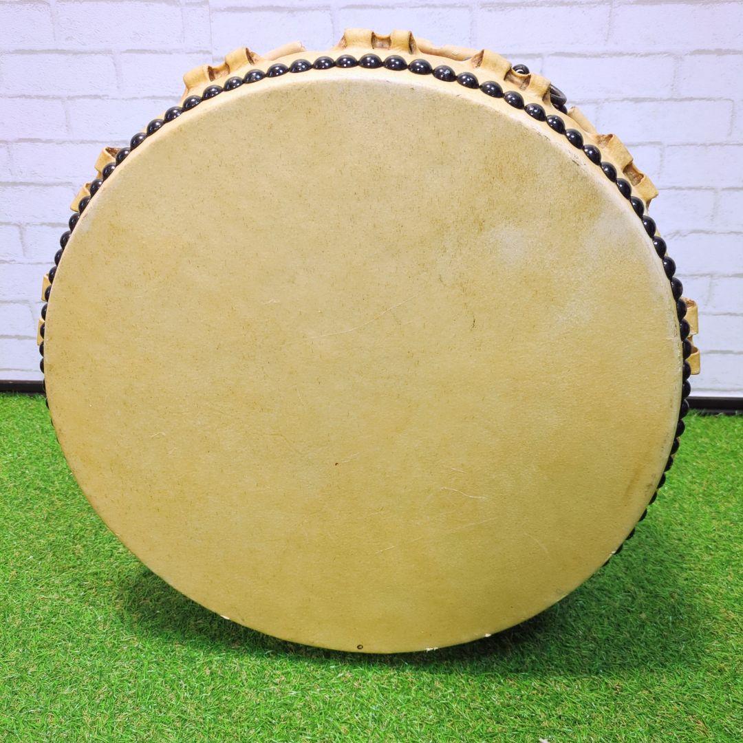 【高級】平太鼓　和楽器 和太鼓 くりぬき胴　1.4尺　耳付　欅