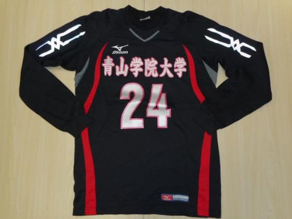 使用品　青山学院大学 wappen 加工 ゲーム シャツ 長袖シャツ 希少