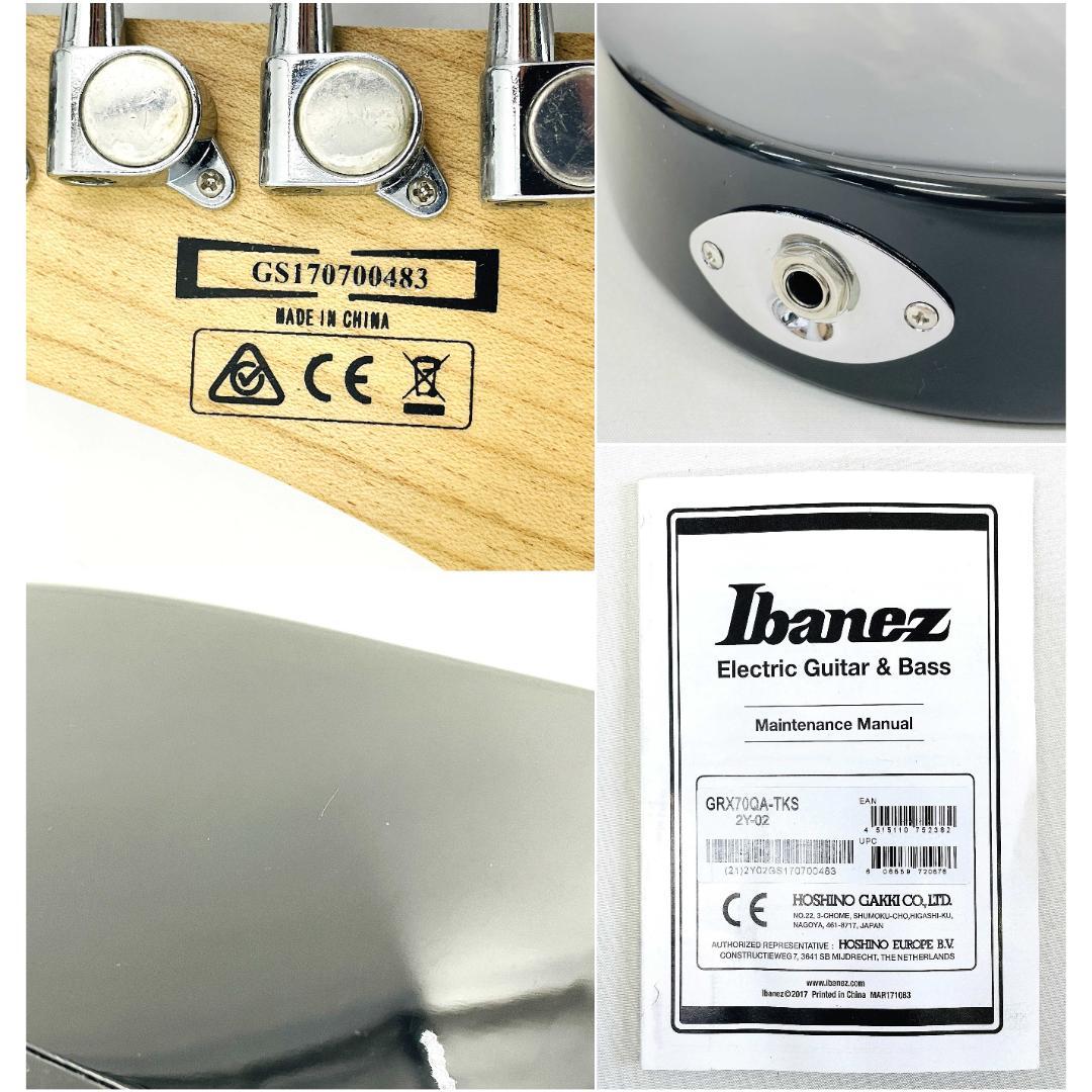 極美品 Ibanez Gio GRX70QA-TKS ストラトシェイプ【整備品】