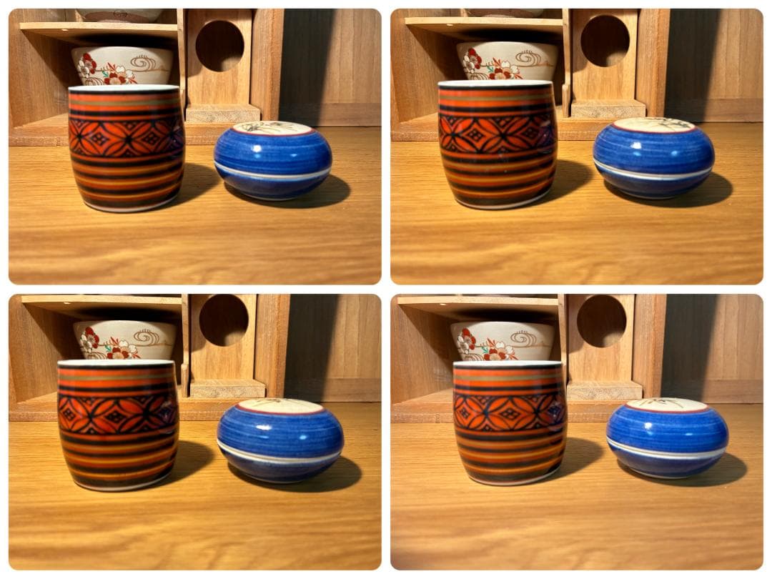 067 茶道具セット 陶器製茶碗と木箱付き