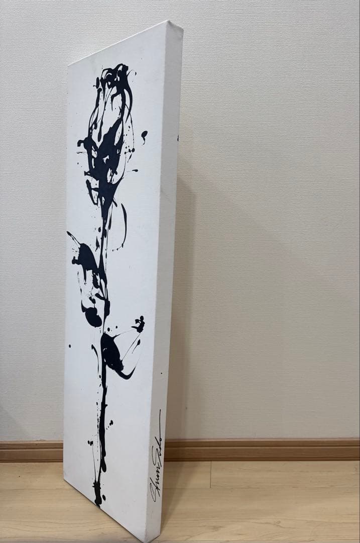 n*i様 Shun Sudo 抽象画 黒のバラ サイン入り