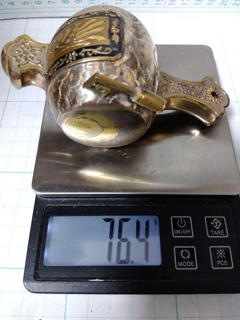 【銀製 76.4g】刻印あり、買取店で鑑定済み、打ち出の小槌 置物 オブジェ