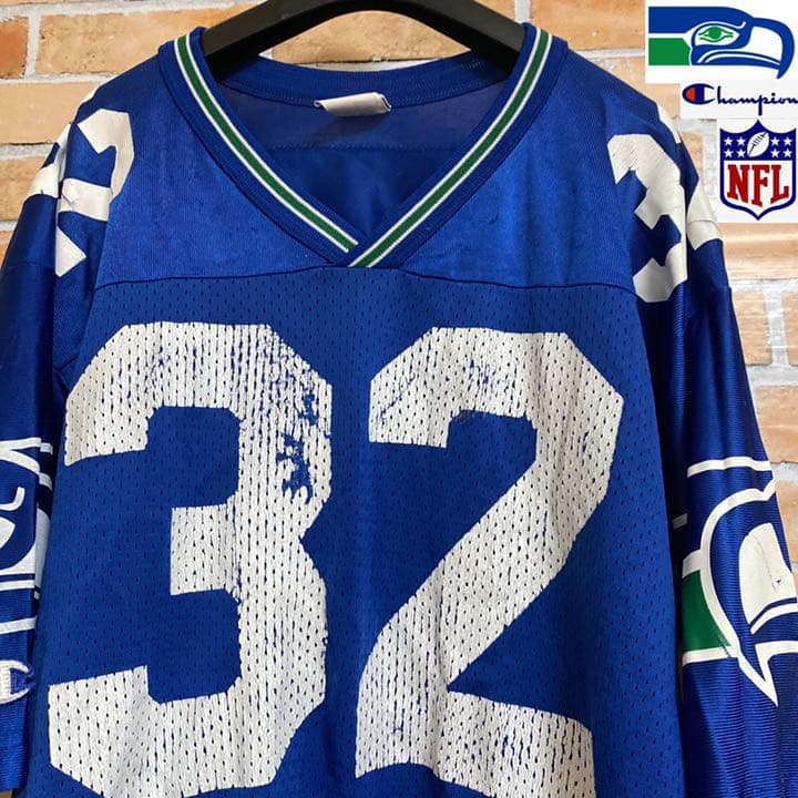 チャンピオン製　90s NFL シアトル・シーホークス　ユニフォーム[セール！]